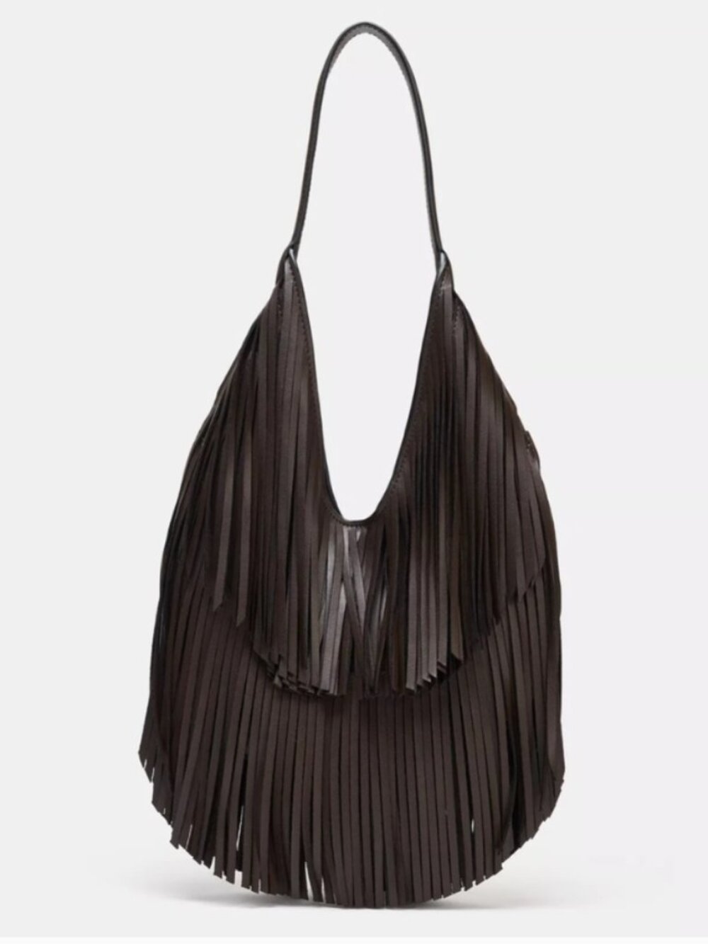 Zara Fringed Shopper Bag Brown